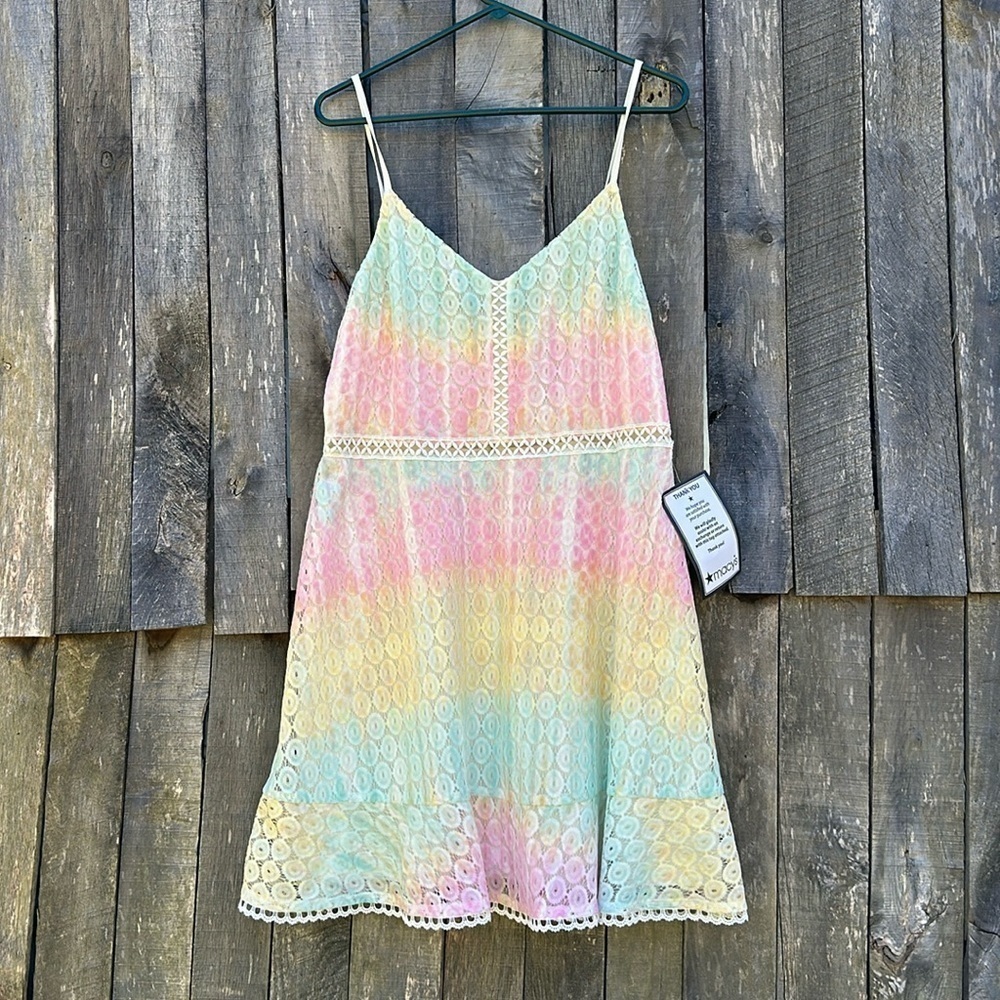 SPEECHLESS Womens White Tie Dye Spaghetti Strap Mini Sheath Dress XXL NWT